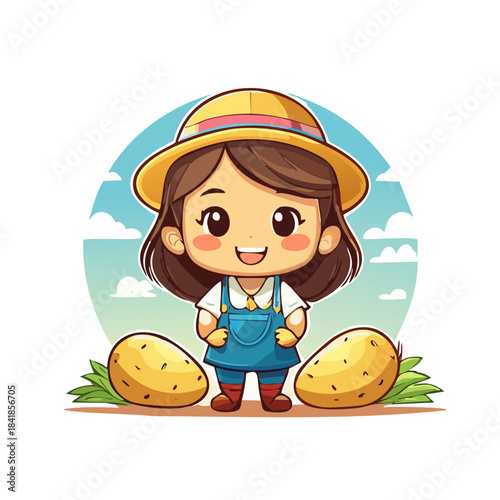 baby potato in farm