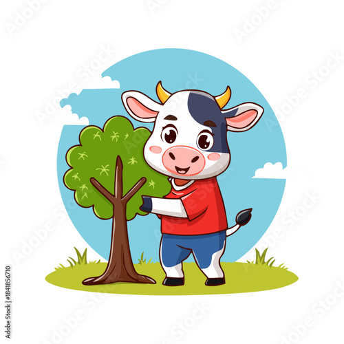 cow and tree 1