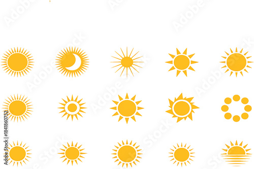 Cute Cartoon Sun Character Smiling Yellow Face with Rosy Cheeks, Sunshine Rays, and Playful Emotions for Kids’ Summer Design and Positive. Vectors Illustration.