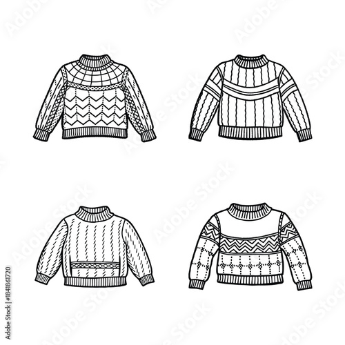 A set of sweater isolated on white background