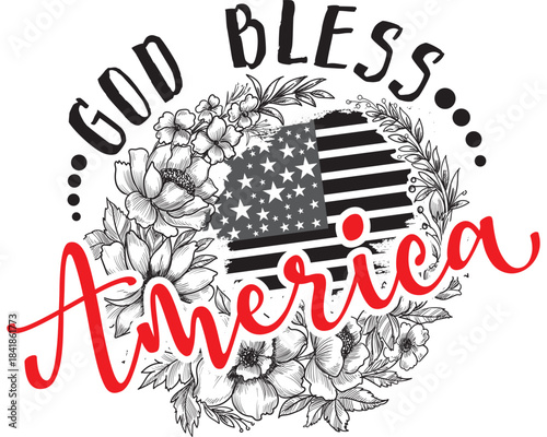 God Bless America – Patriotic Vector Illustration