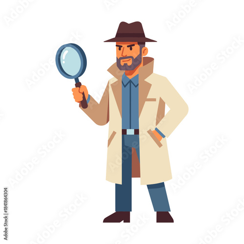 Flat vector of a detective character