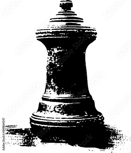 Urban street bollard stencil art - black and white illustration for graffiti and design