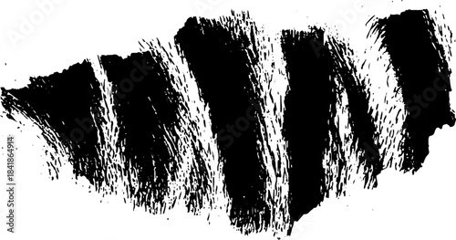 Abstract black and white stencil illustration of coarse textured pan for urban art and design