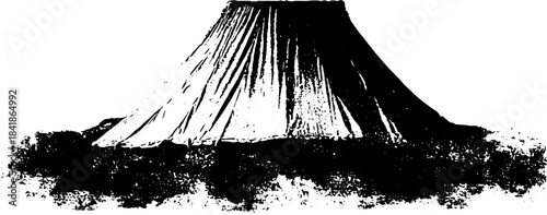 Black and white stencil design of a conical stud with textured grunge background