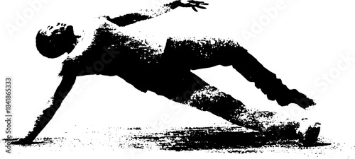 Black and white dancer silhouette stencil art for urban design