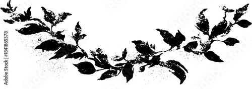 Black and white deconstructed ornamental stencil illustration for urban art design