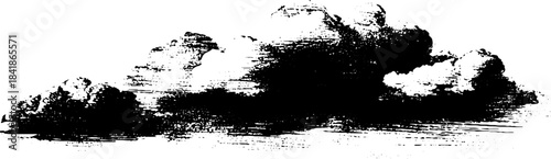 Abstract black and white cloud stencil for urban art and design projects