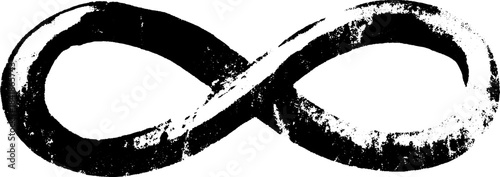 Grunge black and white infinity symbol stencil illustration for modern design