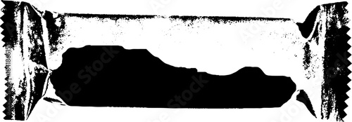 Black and white stencil of foil wrapped snack for urban design projects