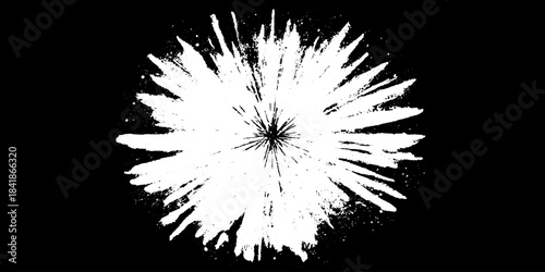 Fragmented starburst silhouette with grunge texture for urban art design