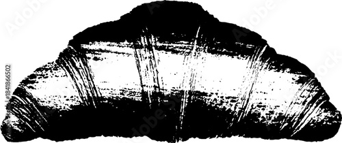 Black and white croissant stencil illustration for urban art and design projects