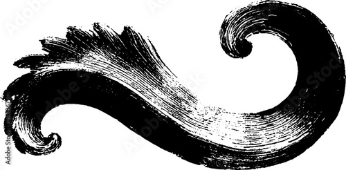 Monochrome jagged scrollwork stencil design for artistic projects