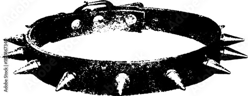 Black and white studded strap stencil illustration for urban art design