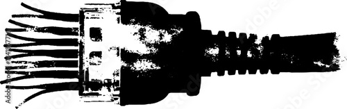 Black and white network adapter stencil illustration for urban design