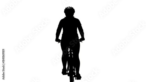 Pedaling Silhouette: A lone cyclist, framed as a striking silhouette, pedals resolutely against a clean backdrop, capturing the essence of determination and solitary exploration.