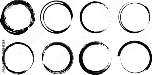 Set of vector paint brush strokeSet of grungeVector frame art