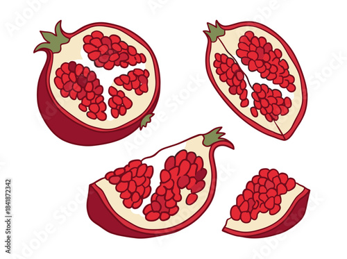 Vintage-style engraved outline drawing of fruit wedges, featuring etched apricot pieces and sliced peaches, presented as a retro, detailed, contoured hand‑drawn vector illustration on a white