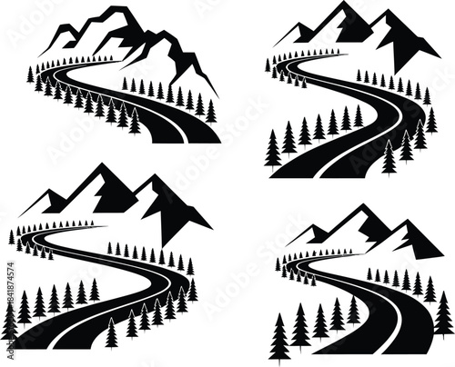 Majestic Mountain Road Journey Scenic Drive Through Pine Forests and Peaks