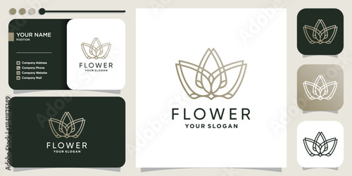 Flower logo illustration with creative abstract concept Premium Vector