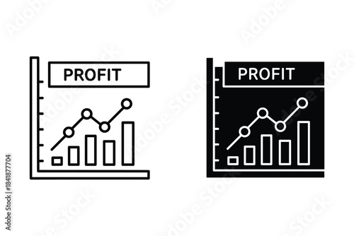 Profit Growth Chart Icons graph bar chart