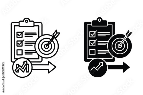 Checklist Target Goal Growth Icon clipboard dartboard