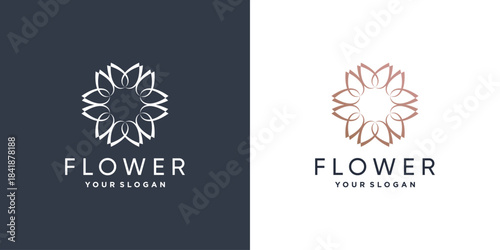 Flower logo with creative idea Premium Vector part 3