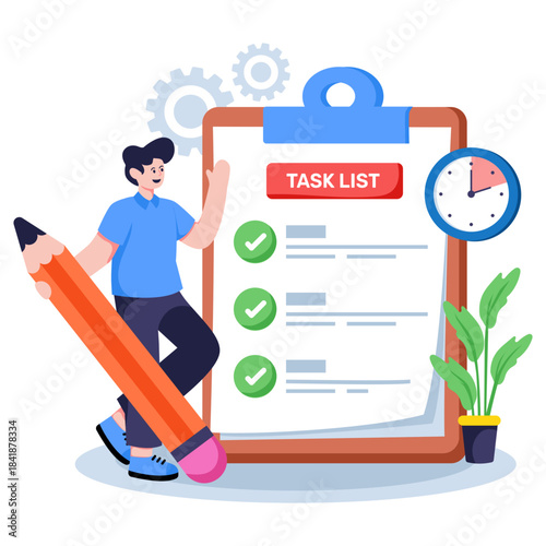 Modern design illustration of task deadline