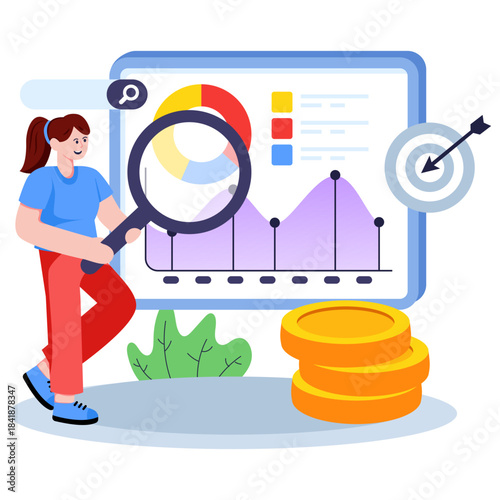 Modern design illustration of market research