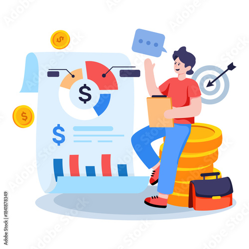 Perfect design illustration of financial analyst