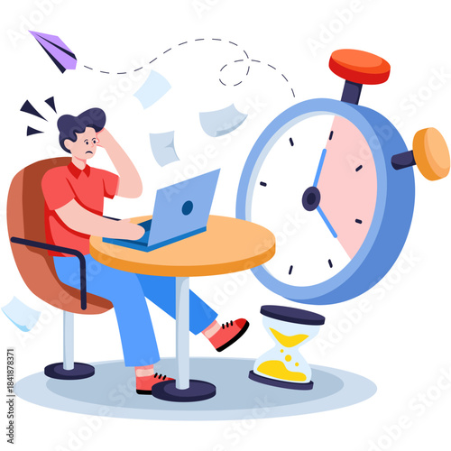 Modern design illustration of task deadline
