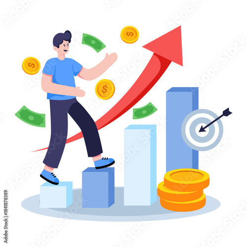 An illustration design of financial success