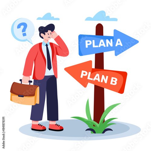 Trendy design illustration of business direction