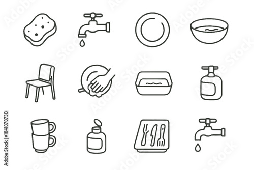 Cup vector ready paused kitchen open mindful icon line folded soft icons