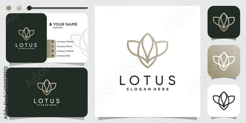 Lotus logo template for beauty and spa company Premium Vector
