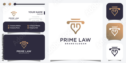 Creative law logo template Premium Vector