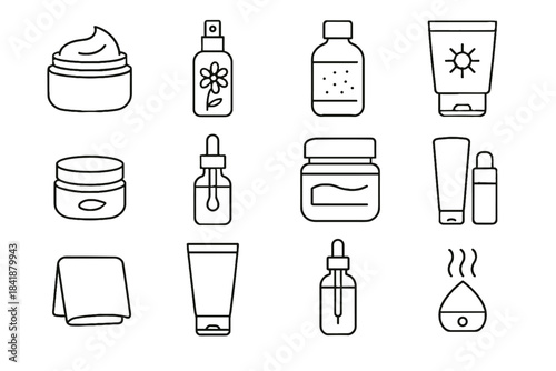 Waves cuticle essence vector lotion chamomile winter icons soothing skincare booster mask