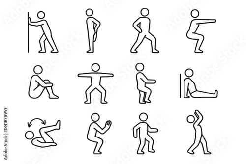 Slow icon vector toe workout sweep overhead icons opener hip minimalist relaxed