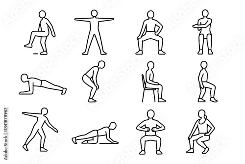 Minimalist workout expansion opener reach icon seated soft icons heel relaxed stance
