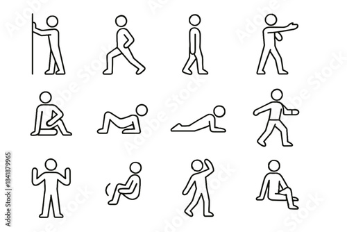 Mobility reach soft ankle gentle seated icons icon vector floor heel workout