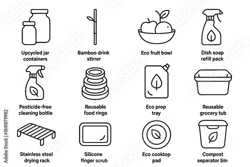 Soap silicone eco drying icon stainless kitchen upcycled vector containers compost