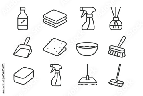 Cleaning icon icons mild nozzle minimalist dusting vinegar bottle bamboo vector eco