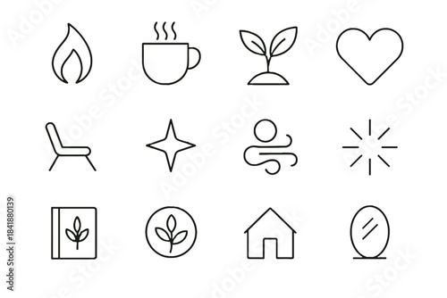 Icon gratitude appreciation sparkle peace shape vector gentle arc outline icons daily