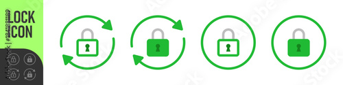 Refresh lock sync icon with circular arrows icon | for security, secure update, encryption, privacy settings, data synchronization, and password changes. Ideal for web and apps