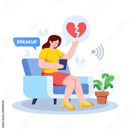 A unique design illustration of breakup