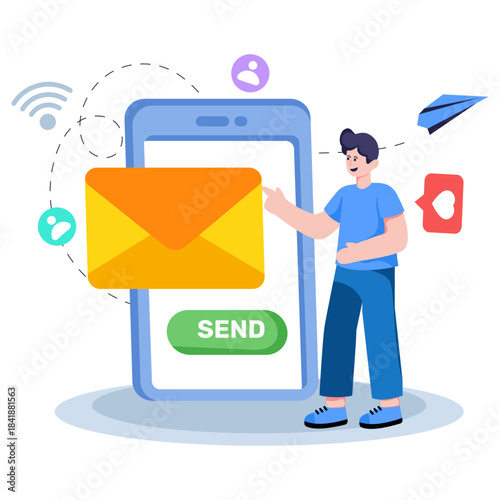 Premium download illustration of send email