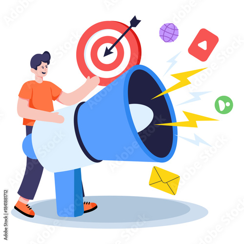 Creative design illustration of target campaign