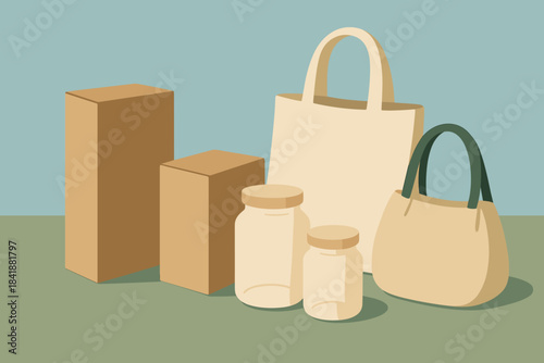 Packaging display green eco any no vector style punctuation numbers blue letters