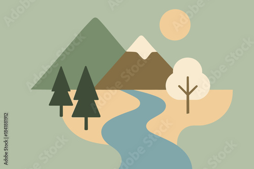 Art icon captions sage minimalist labels nature vector no forming bubbles mountains