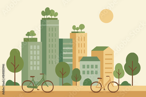 Bicycles skyline city illustration icon cyrillic sand warm off numbers vector no